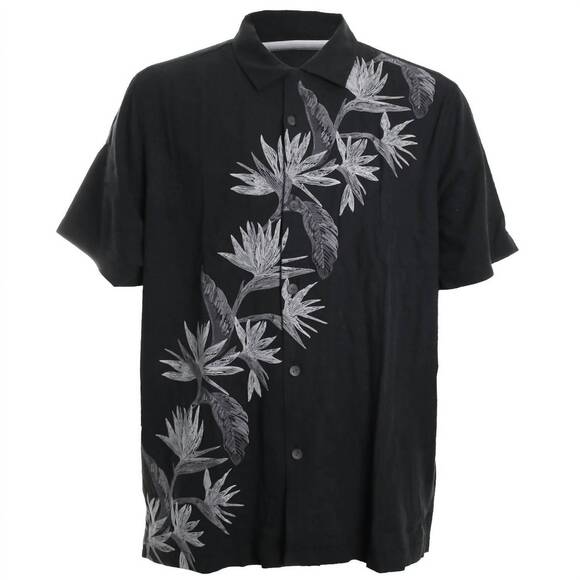 NEW TOMMY BAHAMA men's across paradise camp shirt in black